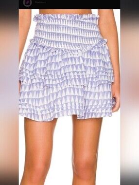Cleobella Lavender Geo Ruffle Mini Skirt